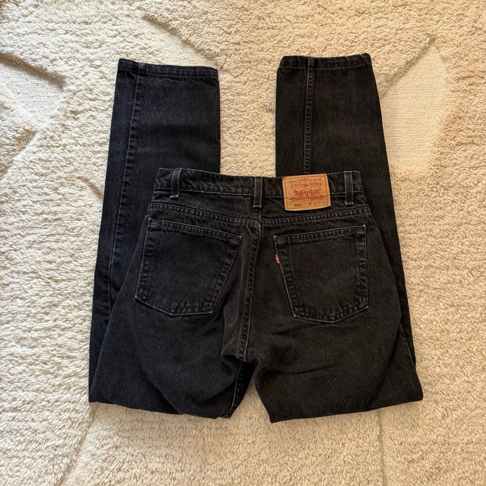 Vintage 90s Black Levi's 505 Jeans Made in USA 1993 Grunge Goth Skate